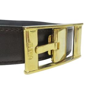 CELINE ナローベルト ゴールド金具 レザー 茶 ブラウン IBO58 X