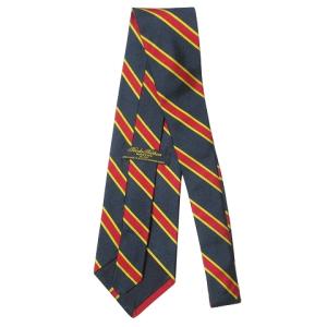 Brooks Brothers MAKERS 美品 ネクタイ レジメンタル ストライプ シルク ワイドタイ ビジネス 紺 赤 黄 IBO58 X
