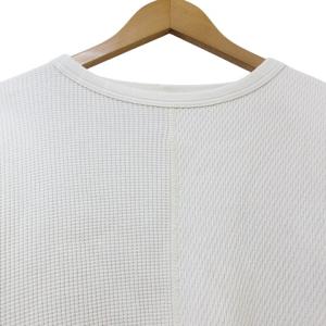 Nigel Cabourn トレーナー カットソー 長袖 切替 ワッフル サーマル ワンポイント 46 S相当 白 ホワイト IBO60 X