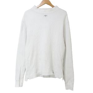 ハイネック モックネック ワッフルトレーナー カットソー 80350020028 長袖 46 S相当 白 ホワイト IBO60