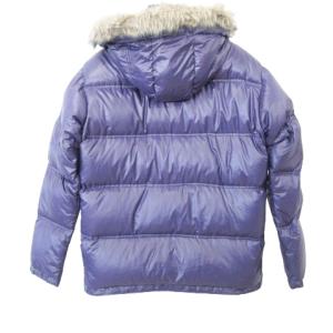 adidas ダウンジャケット 取り外し可能フード アウトドア L パープル