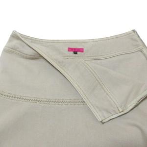 TO BE CHIC デニム スカート  ひざ丈 フレア ビジュー 刺繍 40 M相当 ベージュ X