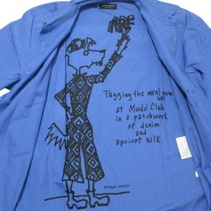 COMME des GARCONS HOMME PLUS シャツ 長袖 AD2003 裏プリント ブルー 青 IBO60 X