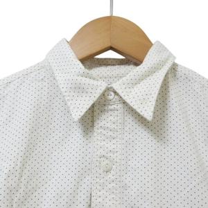 RRL ラルフローレン プルオーバー シャツ 長袖 ドット 水玉 チンストラップ S 白 ホワイト IBO60 X