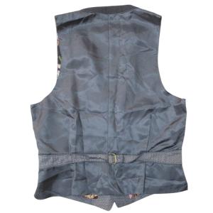 Paul Smith COLLECTION 美品 ベスト ジレ 裏地柄 切替 総柄 無地 シンチバック M グレー IBO60 X