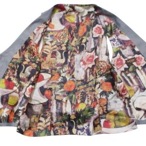 Paul Smith COLLECTION 美品 ベスト ジレ 裏地柄 切替 総柄 無地 シンチバック M グレー IBO60 X