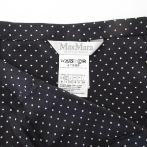Max Mara 美品 白タグ ドット スカート シルク フレアスカート 38 黒 ブラック