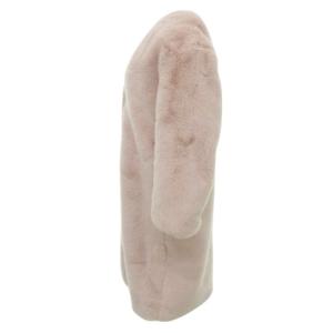 URBAN RESEARCH 美品 フェイクファー Vコート エコファー ロング ノーカラー ジャケット F ピンク IBO60