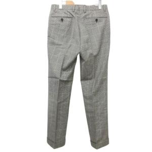 INCOTEX SUPER100's 千鳥 チェック柄 パンツ スラックス スリム カジュアル ビジネス 46 約S?Mサイズ グレー IBO60