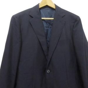UNITED ARROWS テーラードジャケット シングル 2B 総裏地 ウール モヘヤ混 ビジネス 50 L ネイビー IBO60