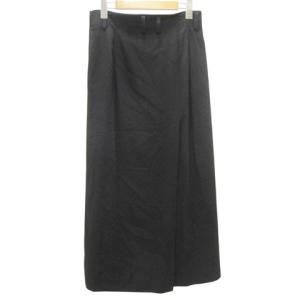 ISSEY MIYAKE 美品 ロング スカート 無地 ウール ストレート L 黒 ブラック
