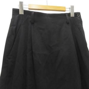 ISSEY MIYAKE 美品 ロング スカート 無地 ウール ストレート L 黒 ブラック
