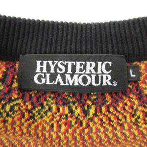 HYSTERIC GLAMOUR 美品 ロゴ セーター ニット クルーネック 長袖 02183NS18 L ブラック