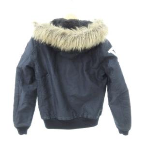 HYSTERIC GLAMOUR デッキジャケット ワッペン フード ファー アウター ボア 日本製 Lサイズ 紺 ネイビー