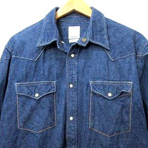 visvim デニム ウエスタンシャツ 長袖 スナップボタン トップス 3 紺 ネイビー