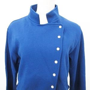 agnes b. 美品 プレッション ジャケット 裏起毛 長袖 トップス 3 約Lサイズ 青 ブルー