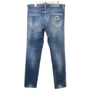 DSQUARED2 美品 20年製 cool guy jean デニム パンツ ダメージ リペア加工 ペイント ジーンズ スリム 52 XL 青