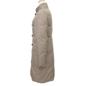 ANAYI ダウンコート ロング ジャケット レザーボタン 38 約M ベージュ GY99