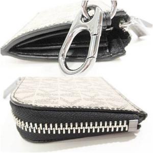 MICHAEL KORS 美品 箱付き タグ付き キーホルダー付き カラビナ ジップ ウォレット L字 財布 コインケース ベージュ