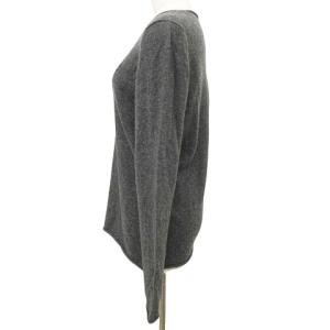 lucien pellat finet 美品 カシミヤ100% ニット Vネック スカル刺繍 カットソー 長袖 M チャコール AA