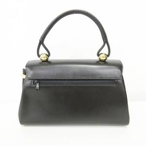 HAMANO 美品 保存袋有 レザー ハンドバッグ 皮革 鞄 カバン フォーマル 黒 ブラック GY99