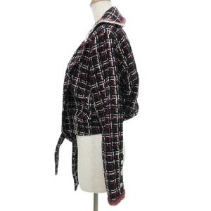 CHANEL 20SS ツイード ショート ジャケット ココマークボタン 34 ネイビー