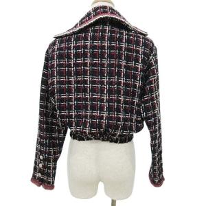 CHANEL 20SS ツイード ショート ジャケット ココマークボタン 34 ネイビー