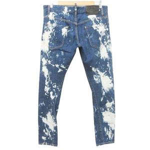 DSQUARED2 17年製 Sexy twist jean スキニー デニム パンツ ブリーチ ストレッチ スリム ジーンズ 48 青 ブルー