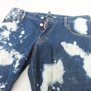 DSQUARED2 17年製 Sexy twist jean スキニー デニム パンツ ブリーチ ストレッチ スリム ジーンズ 48 青 ブルー