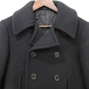 LITHIUM HOMME 美品 Pコート アウター カシミヤ混 日本製 44 約Mサイズ 黒 ブラック