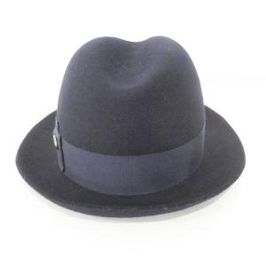 Borsalino 美品 ウール ハット 帽子 イタリア製 UK7 57 紺 ネイビー