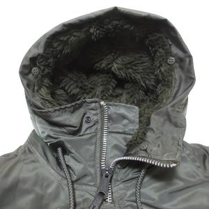 ALPHA INDUSTRIES N-3B フライトジャケット 大きいサイズ 中綿 ナイロン ジップアップ フード XL オリーブ ORG X