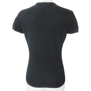 BURBERRY BLUE LABEL アンサンブルニット カーディガン トップス 半袖 長袖 ワンポイント刺? クルーネック 38 M相当 黒 ブラック GY14