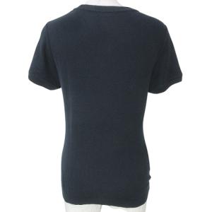 BURBERRY BLUE LABEL 半袖 ニット カットソー ロゴプレート 38 M相当 紺 ネイビー GY14 X