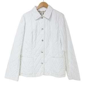 BURBERRY LONDON キルティング ジャケット 中綿 裏ノバチェック 大きいサイズ 46 XL相当 白 ホワイト GY14 X