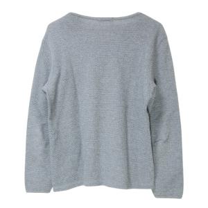 BURBERRY BLACK LABEL ワッフルニット カットソー 長袖 Vネック ワンポイント刺? 2 M相当 グレー GY14 X