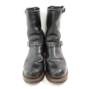 RED WING 01464 エンジニアブーツ レザー インステップ ストラップ 無地 6.5 約25?p 黒 ブラック