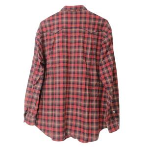 Papas ウエスタンシャツ フランネル 長袖 チェック 刺? M 赤系 X