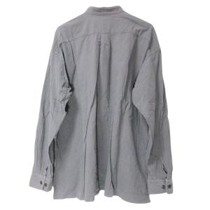 ISSEY MIYAKE シャツ 長袖 バンドカラー 無地 M グレー X
