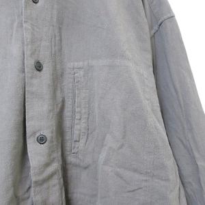 ISSEY MIYAKE シャツ 長袖 バンドカラー 無地 M グレー X