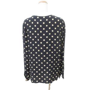 CELINE ドット シャツ ブラウス 42 ダークネイビー