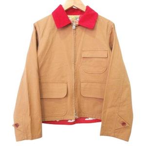 美品 ハンティング ジャケット 裏地総柄 襟コーデュロイ ブルゾン boy フリーサイズ 茶 ブラウン GY99