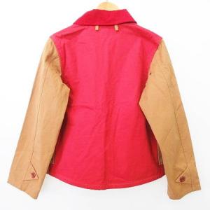 BEAMS BOY 美品 ハンティング ジャケット 裏地総柄 襟コーデュロイ ブルゾン boy フリーサイズ 茶 ブラウン GY99