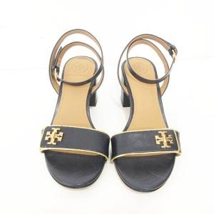 TORY BURCH 美品 箱付き ヒール サンダル オープントゥ ミュール アンクルベルト 靴 シューズ カウレザー 牛革 5 1