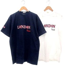 2点 セット 未使用 半袖 ロンドン刺繍 Tシャツ カットソー 海外Mサイズ 大きいサイズ 紺 ネイビー 白 ホワイト GY99