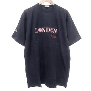 Harrods 2点 セット 未使用 半袖 ロンドン刺繍 Tシャツ カットソー 海外Mサイズ 大きいサイズ 紺 ネイビー 白 ホワイト GY99