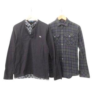 BURBERRY BLACK LABEL ブルーレーベル Tシャツ等 7点セット まとめ チェック Vネック 開襟 カットソー S?M マルチカラー
