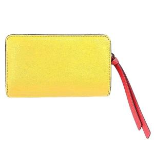 MARC JACOBS スナップショット レザー 二つ折り 財布 L字ファスナー ピンク ニューローズマルチ A0305 AA