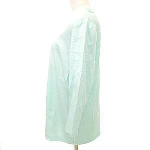 Leilian タグ付き カットソー 七分袖 アルファベット総柄 13+ XL相当 ミントグリーン ORG A0219