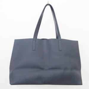 Max Mara 美品 トートバッグ PVC 鶴 クレイン 合成皮革 フェイクレザー A4収納 カジュアル ビジネス 紺 ネイビー AA